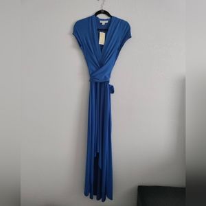 MICHAEL Michael Kors Blue Hi-Lo Wrap Dress